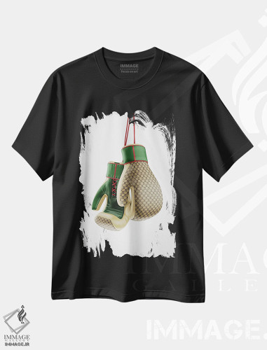 تیشرت طرح دار دستکش بوکس گوچی، هنر دیجیتال اثر آنتونیو براسکو | فروشگاه ایماژ