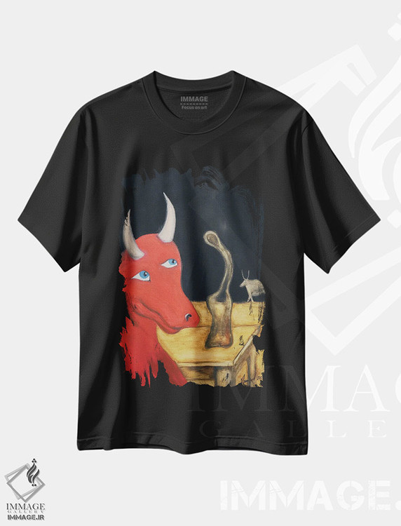 تیشرت طرح دار لبخند گاو قرمز، هنر فاخر معاصر اثر الکساندر تریفونوف | فروشگاه ایماژ