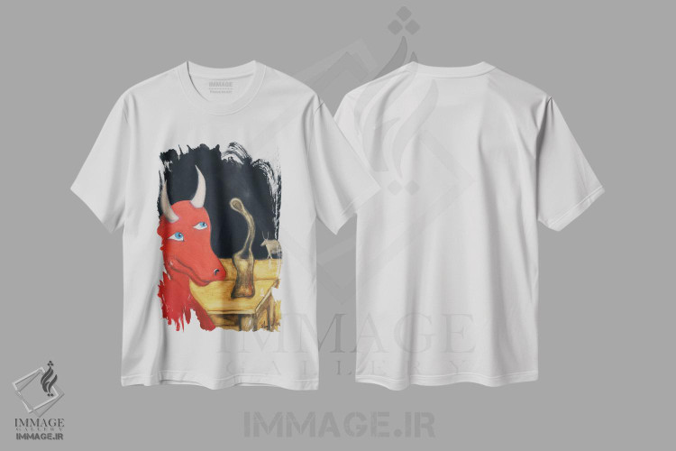 تیشرت طرح دار لبخند گاو قرمز، هنر فاخر معاصر اثر الکساندر تریفونوف | immage.ir