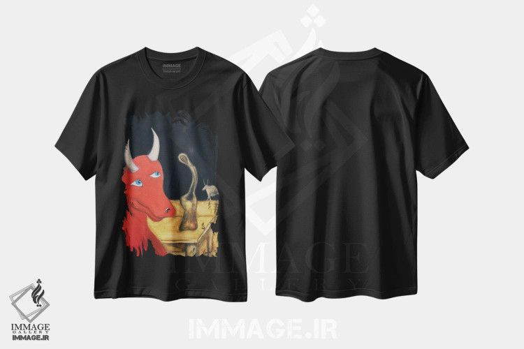 تیشرت طرح دار لبخند گاو قرمز، هنر فاخر معاصر اثر الکساندر تریفونوف | فروشگاه ایماژ