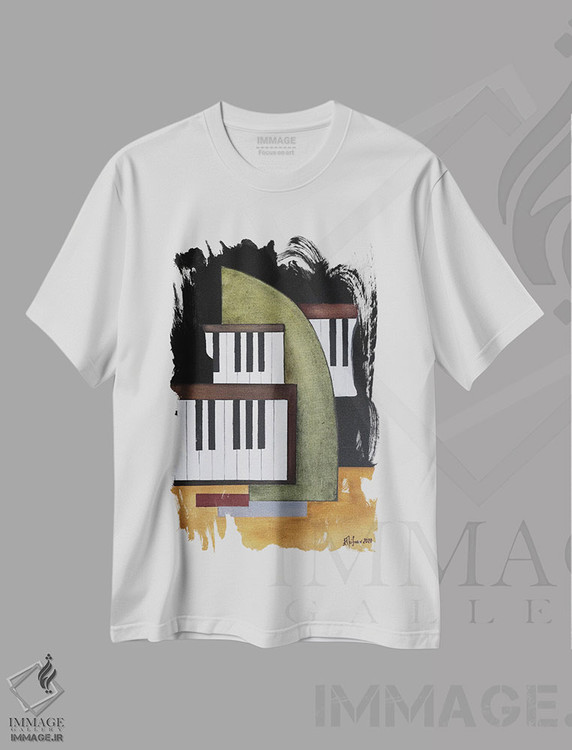 تیشرت طرح دار پیانو III، هنر فاخر معاصر اثر الکساندر تریفونوف | immage.ir
