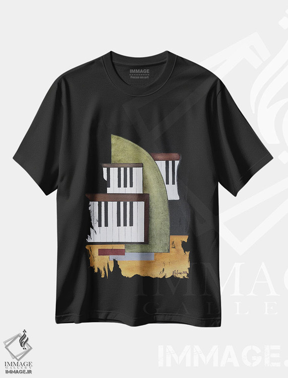 تیشرت طرح دار پیانو III، هنر فاخر معاصر اثر الکساندر تریفونوف | فروشگاه ایماژ