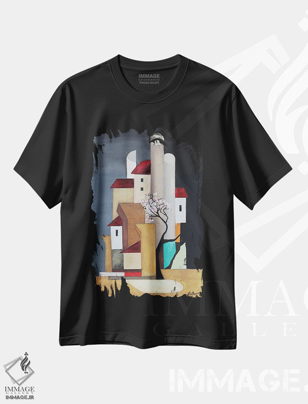 تیشرت طرح دار ساکورا، هنر فاخر معاصر اثر الکساندر تریفونوف | فروشگاه ایماژ