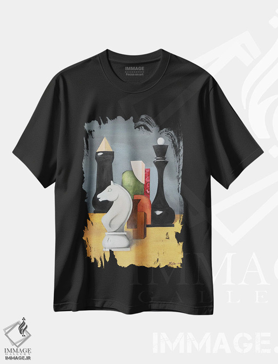 تیشرت طرح دار ترکیب شطرنج، هنر فاخر معاصر اثر الکساندر تریفونوف | فروشگاه ایماژ