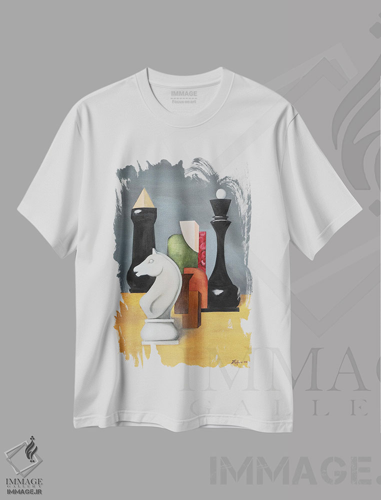 تیشرت طرح دار ترکیب شطرنج، هنر فاخر معاصر اثر الکساندر تریفونوف | immage.ir
