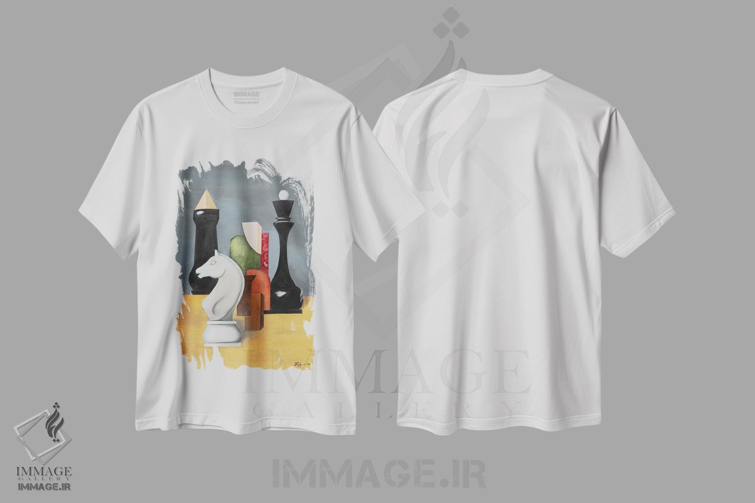 تیشرت طرح دار ترکیب شطرنج، هنر فاخر معاصر اثر الکساندر تریفونوف | immage.ir