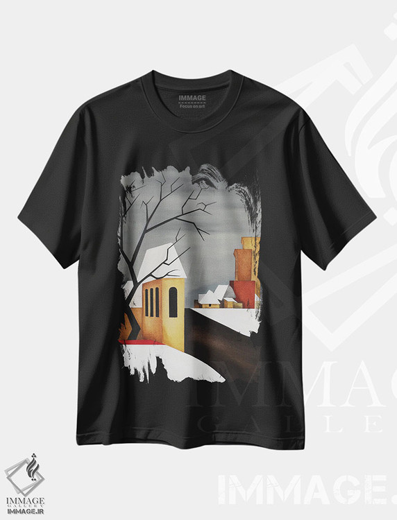 تیشرت طرح دار تیلبورخ زمستانی، دکور معاصر اثر الکساندر تریفونوف | فروشگاه ایماژ