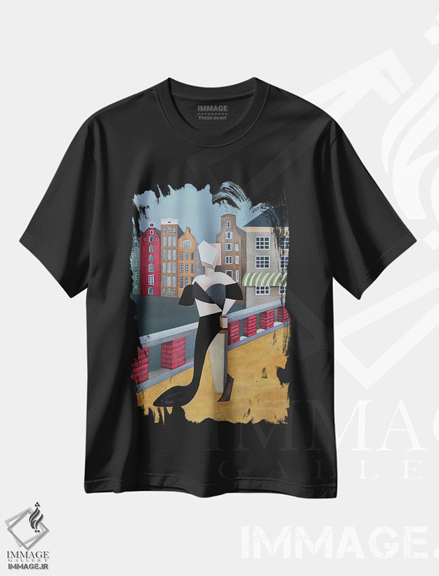 تیشرت طرح دار آمستردام ۲۰۲۲، هنر فاخر معاصر اثر الکساندر تریفونوف | فروشگاه ایماژ