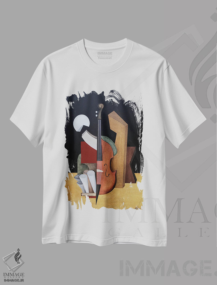 تیشرت طرح دار ویولن سل، آبستره اثر الکساندر تریفونوف | immage.ir