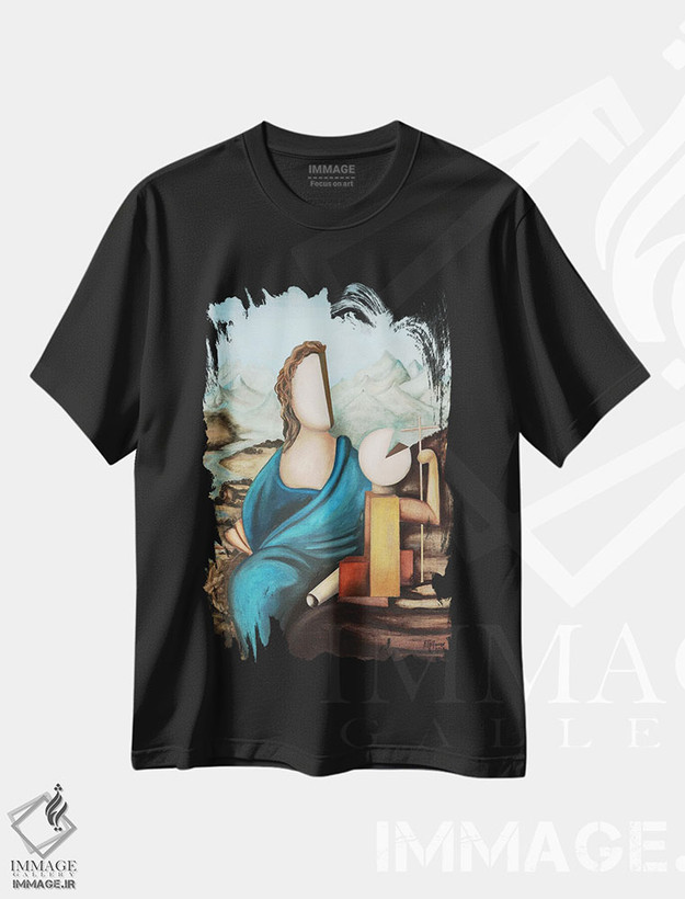 تیشرت طرح دار مریم بافنده، دکور معاصر اثر الکساندر تریفونوف | فروشگاه ایماژ