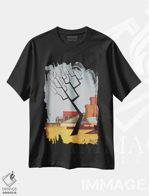 تیشرت طرح دار سقوط خانه آشر، دکور معاصر اثر الکساندر تریفونوف | فروشگاه ایماژ