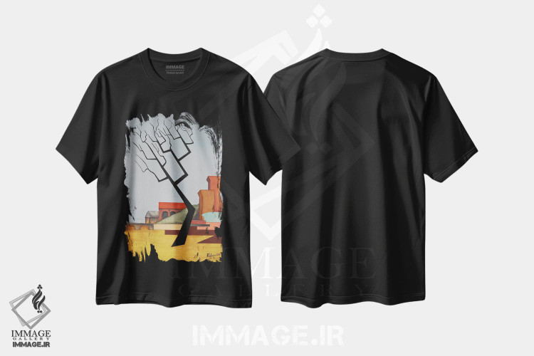 تیشرت طرح دار سقوط خانه آشر، دکور معاصر اثر الکساندر تریفونوف | فروشگاه ایماژ