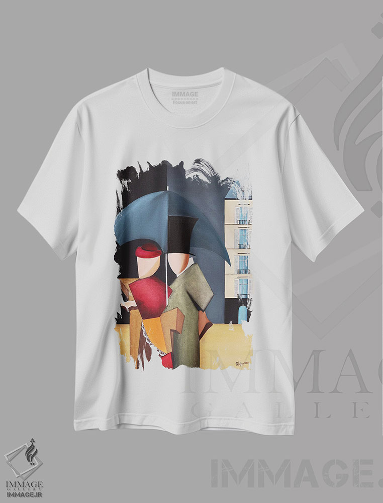 تیشرت طرح دار روز بارانی در پاریس، دکور معاصر اثر الکساندر تریفونوف | immage.ir