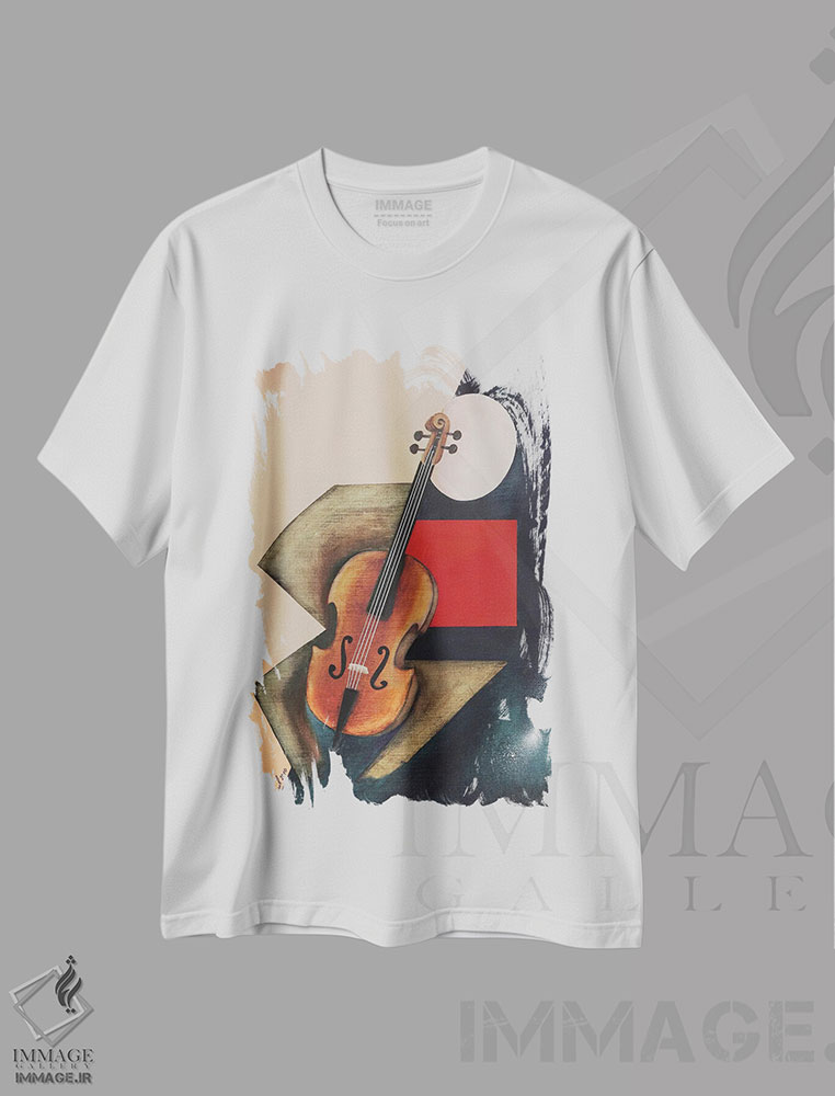 تیشرت طرح دار نوازنده ویولن سل II، دکور معاصر اثر الکساندر تریفونوف | immage.ir