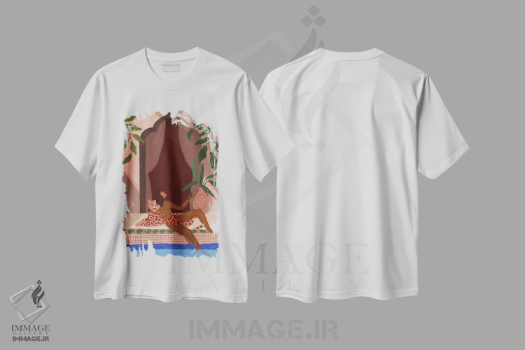 تیشرت طرح دار تعطیلات با پلنگ من، دکور آسیایی اثر آرتی گوآوا | immage.ir