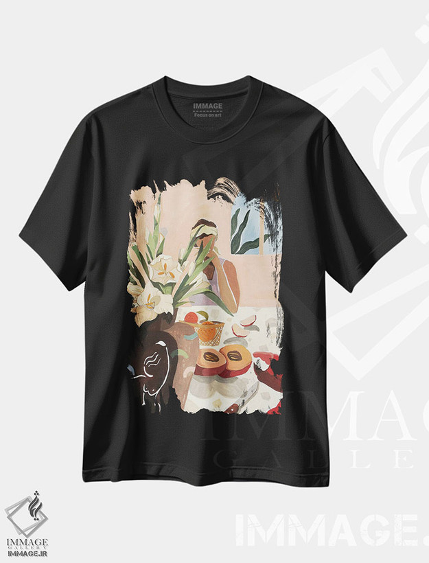 تیشرت طرح دار صبحانه و ناهار، تزئینی اثر آرتی گوآوا | فروشگاه ایماژ