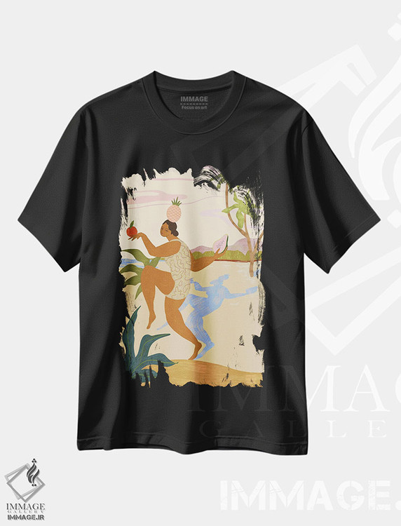 تیشرت طرح دار تعادل، تزئینی اثر آرتی گوآوا | فروشگاه ایماژ