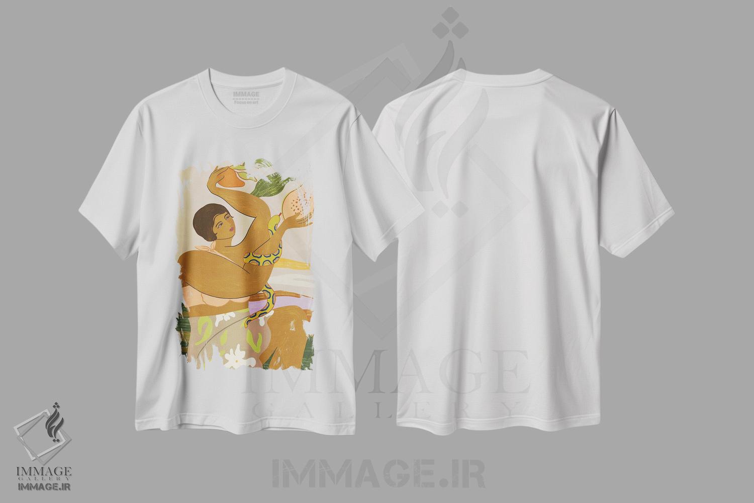 تیشرت طرح دار افسونگر مار، دکور آسیایی اثر آرتی گوآوا | immage.ir