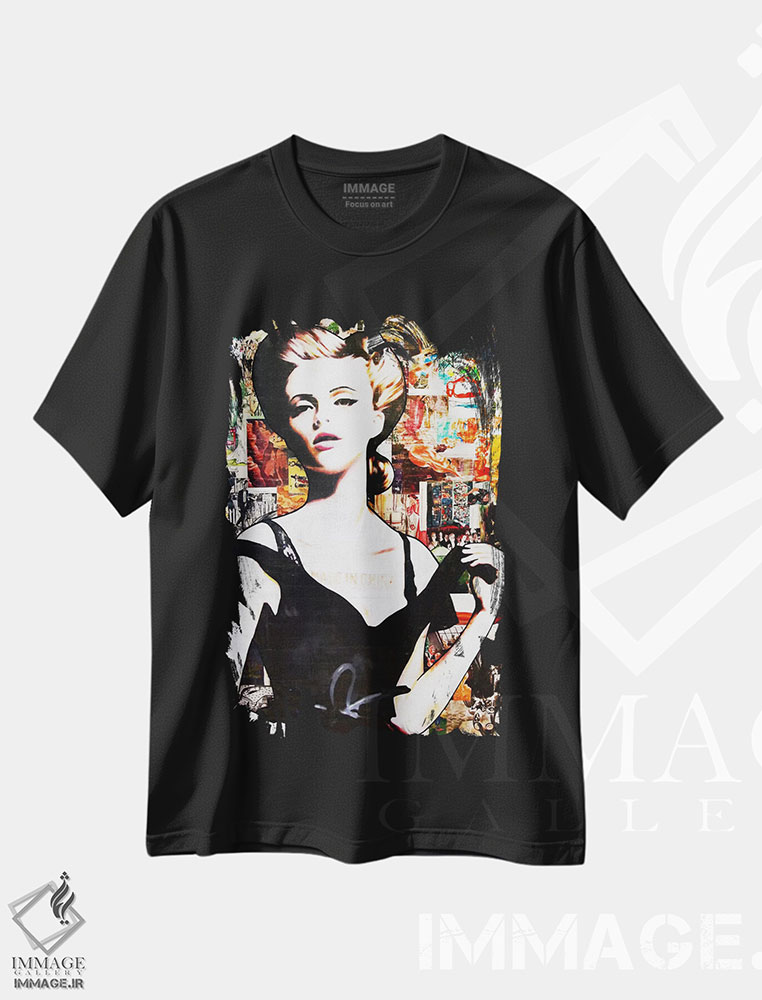 تیشرت طرح دار مثل پلاستیک به نظر می رسد، دکوراسیون جایگزین اثر آنی ترازو | فروشگاه ایماژ