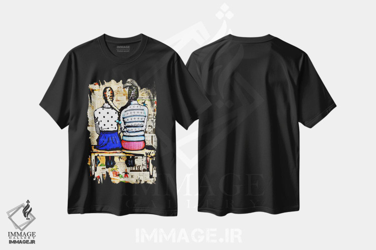 تیشرت طرح دار تو روزنامه های طنز می بینمت، مدیوم اثر آنی ترازو | فروشگاه ایماژ