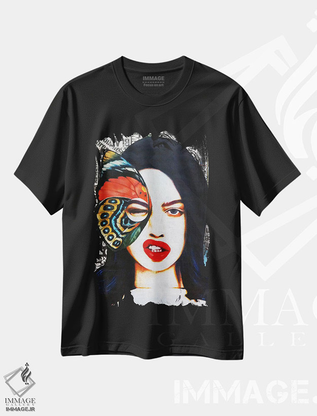 تیشرت طرح دار زنبور و پروانه، مدیوم اثر آنی ترازو | فروشگاه ایماژ