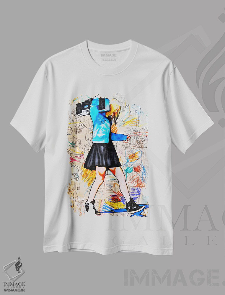 تیشرت طرح دار من همون بچه ای هستم با برنامه های بزرگ، مدیوم اثر آنی ترازو | immage.ir