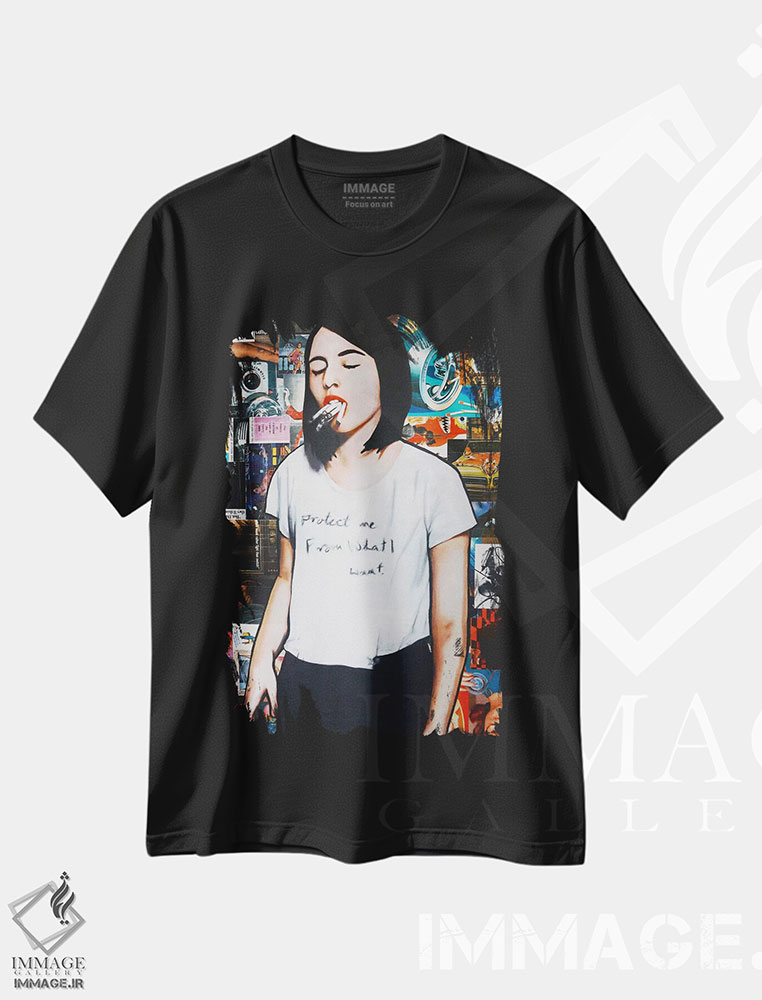 تیشرت طرح دار ویپم کن، مدیوم اثر آنی ترازو | فروشگاه ایماژ