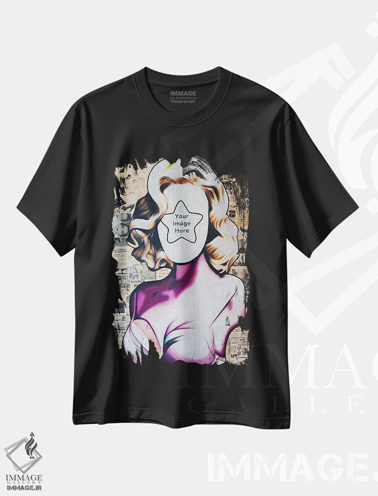 تیشرت طرح دار تصویر شما اینجاست، هنر فاخر اثر آنی ترازو | فروشگاه ایماژ