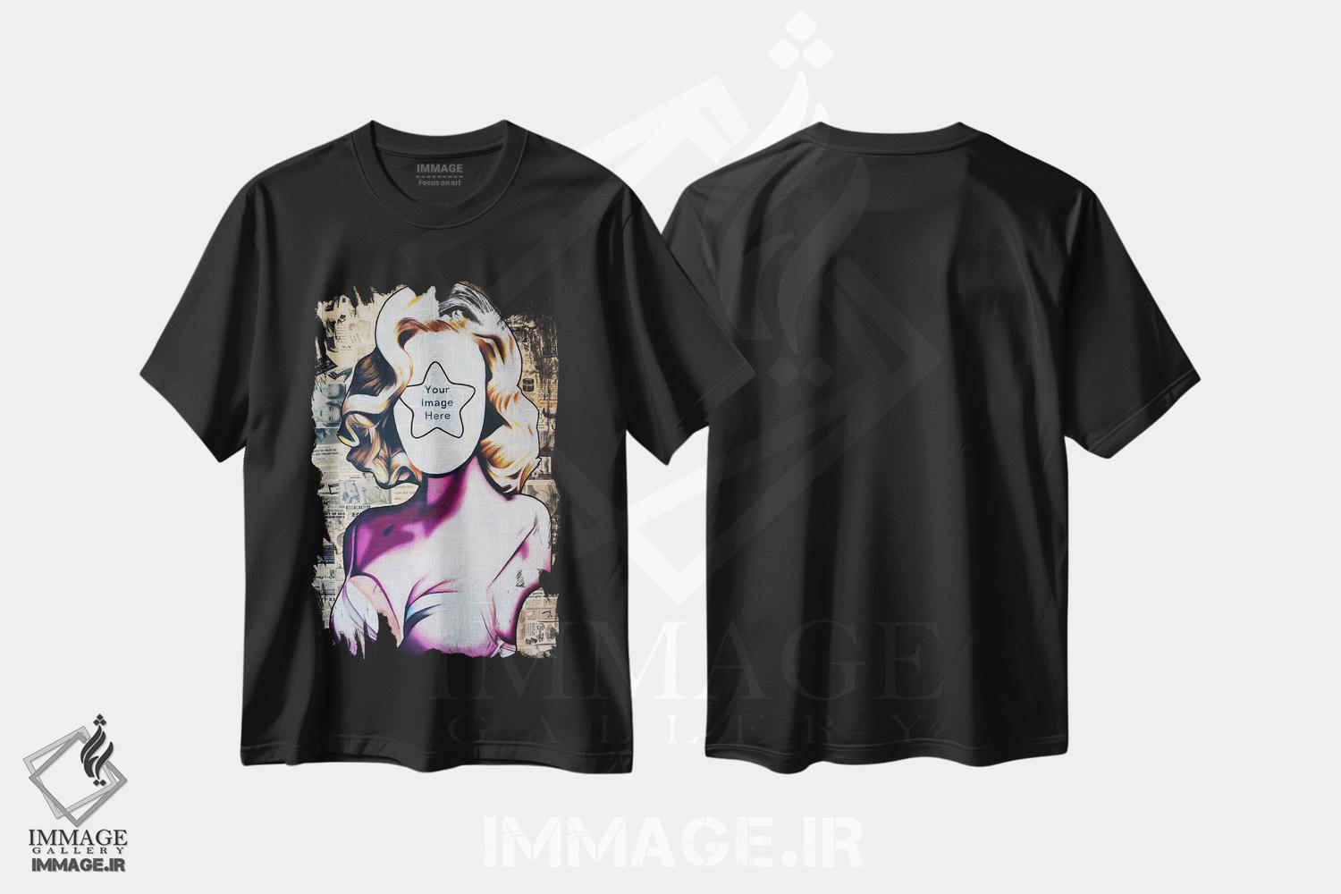 تیشرت طرح دار تصویر شما اینجاست، هنر فاخر اثر آنی ترازو | فروشگاه ایماژ