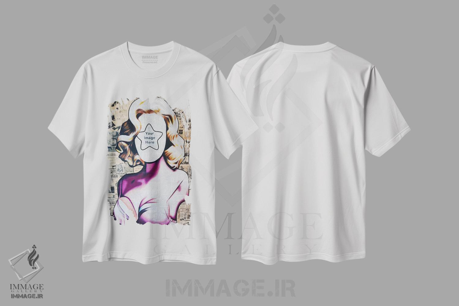 تیشرت طرح دار تصویر شما اینجاست، هنر فاخر اثر آنی ترازو | immage.ir