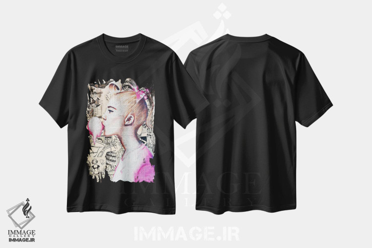 تیشرت طرح دار دختر رؤیایی، هنر فاخر اثر آنی ترازو | فروشگاه ایماژ