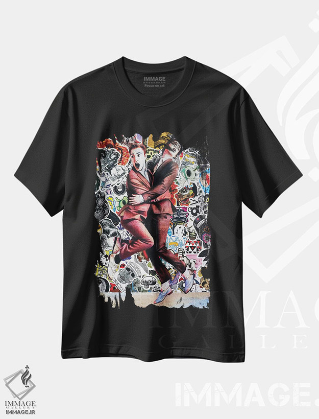 تیشرت طرح دار هیچ کس زنده بیرون نمی رود، مدیوم اثر آنی ترازو | فروشگاه ایماژ