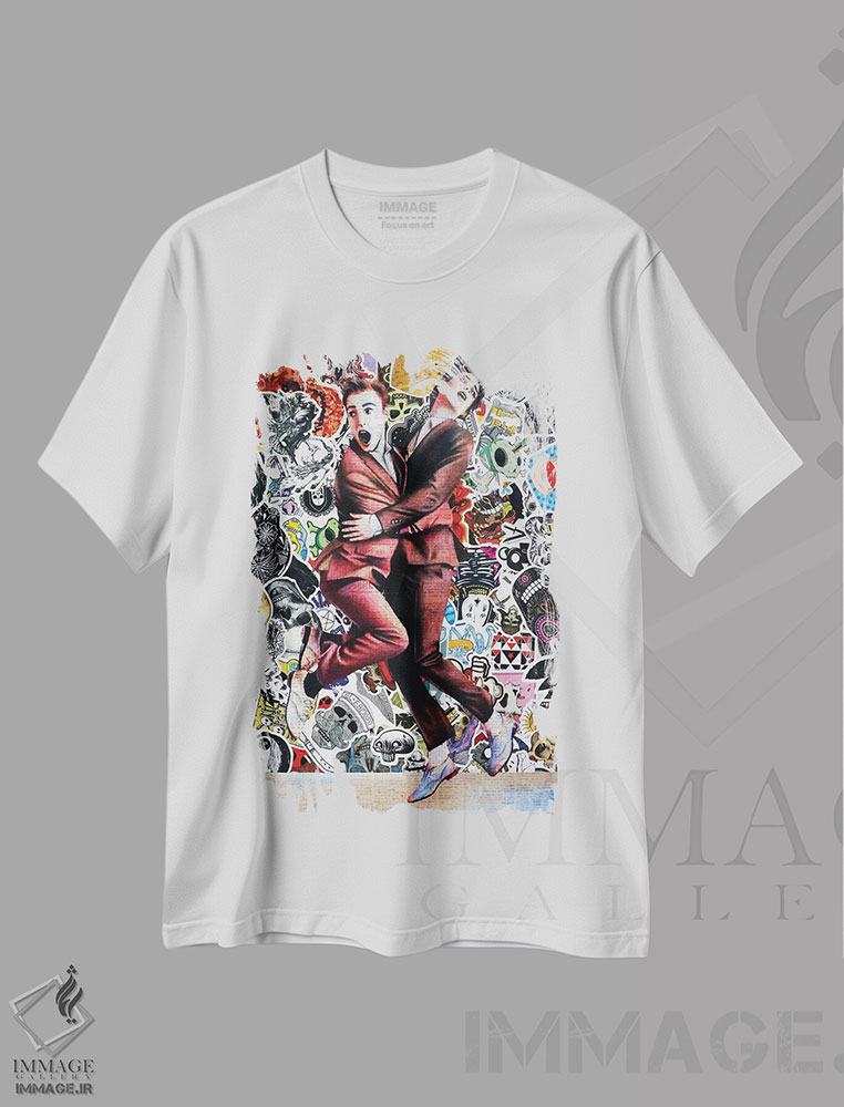 تیشرت طرح دار هیچ کس زنده بیرون نمی رود، مدیوم اثر آنی ترازو | immage.ir