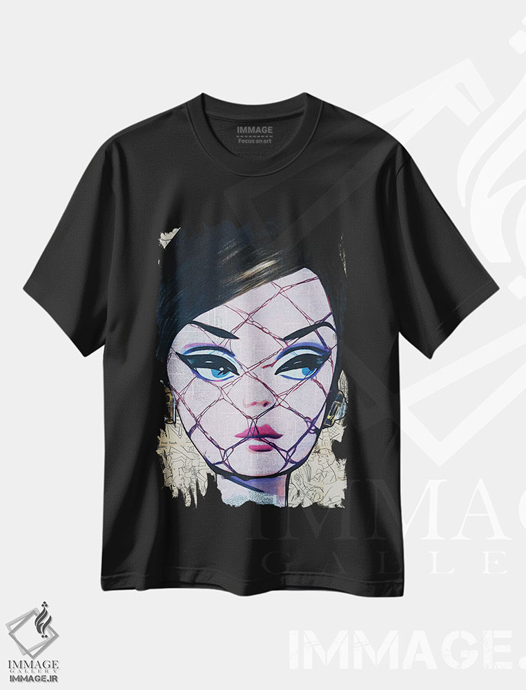 تیشرت طرح دار طعمی شبیه پپسی کولا دارد، مدیوم اثر آنی ترازو | فروشگاه ایماژ