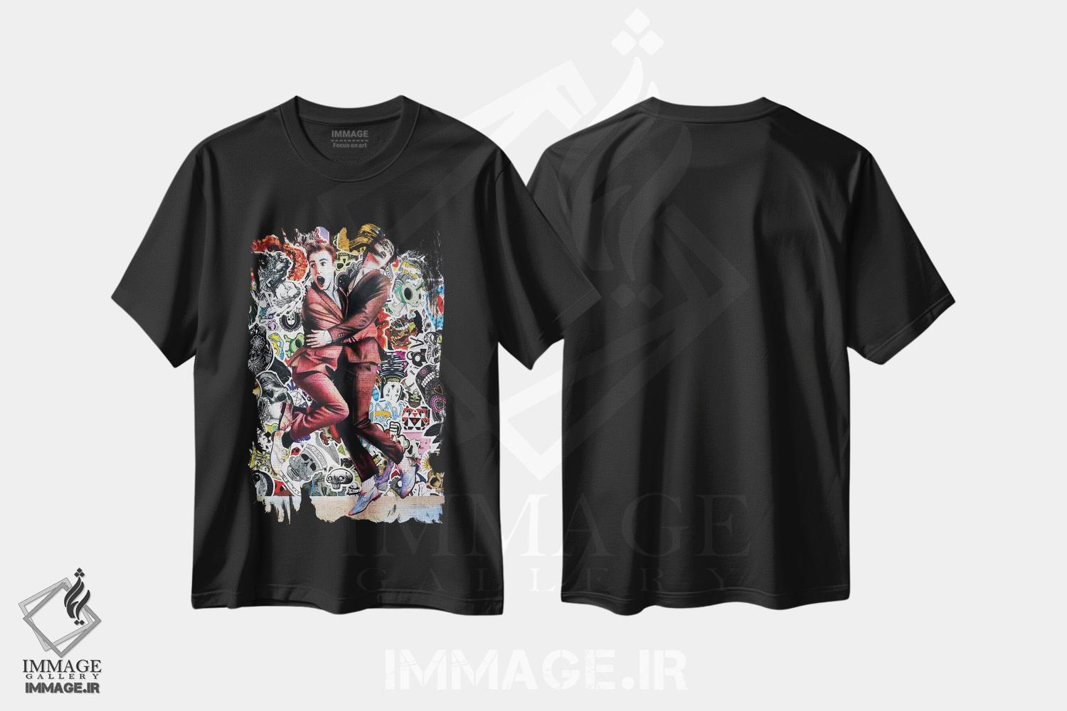 تیشرت طرح دار هیچ کس زنده بیرون نمی رود، مدیوم اثر آنی ترازو | فروشگاه ایماژ