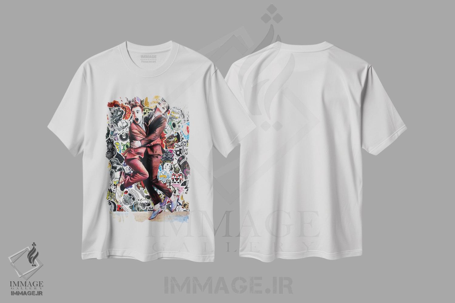 تیشرت طرح دار هیچ کس زنده بیرون نمی رود، مدیوم اثر آنی ترازو | immage.ir