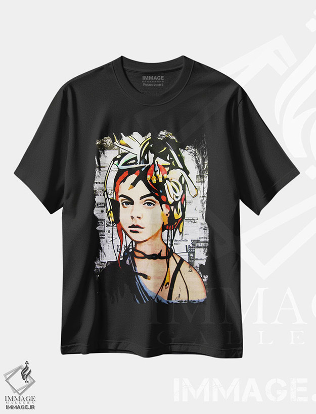 تیشرت طرح دار اتصال، مدیوم اثر آنی ترازو | فروشگاه ایماژ