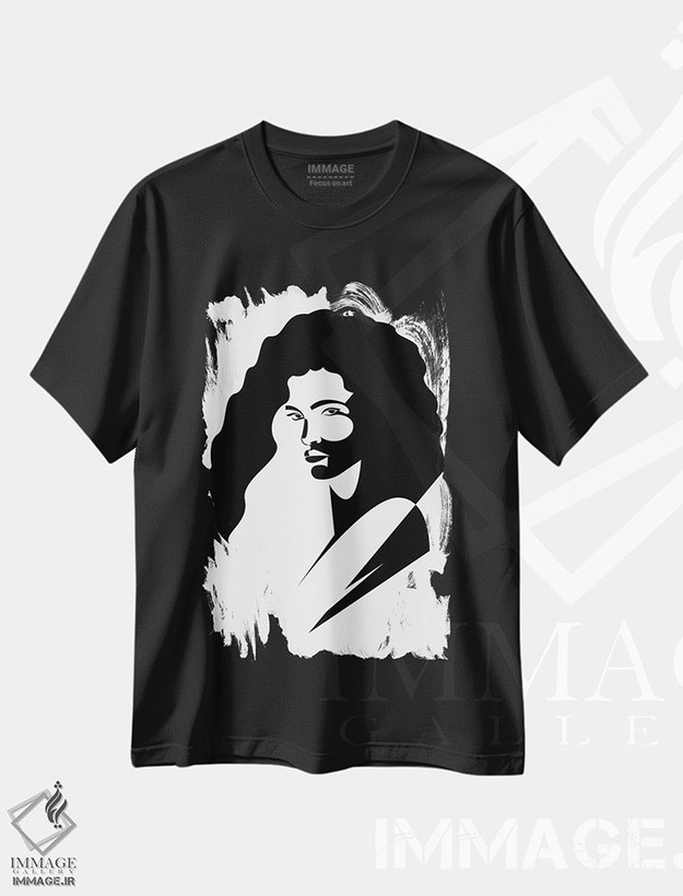 تیشرت طرح دار DT2، هنر تزئینی سیاه و سفید اثر ادیلوم | فروشگاه ایماژ