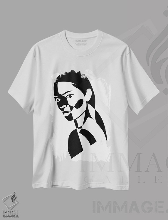تیشرت طرح دار DT4، هنر تزئینی سیاه و سفید اثر ادیلوم | immage.ir