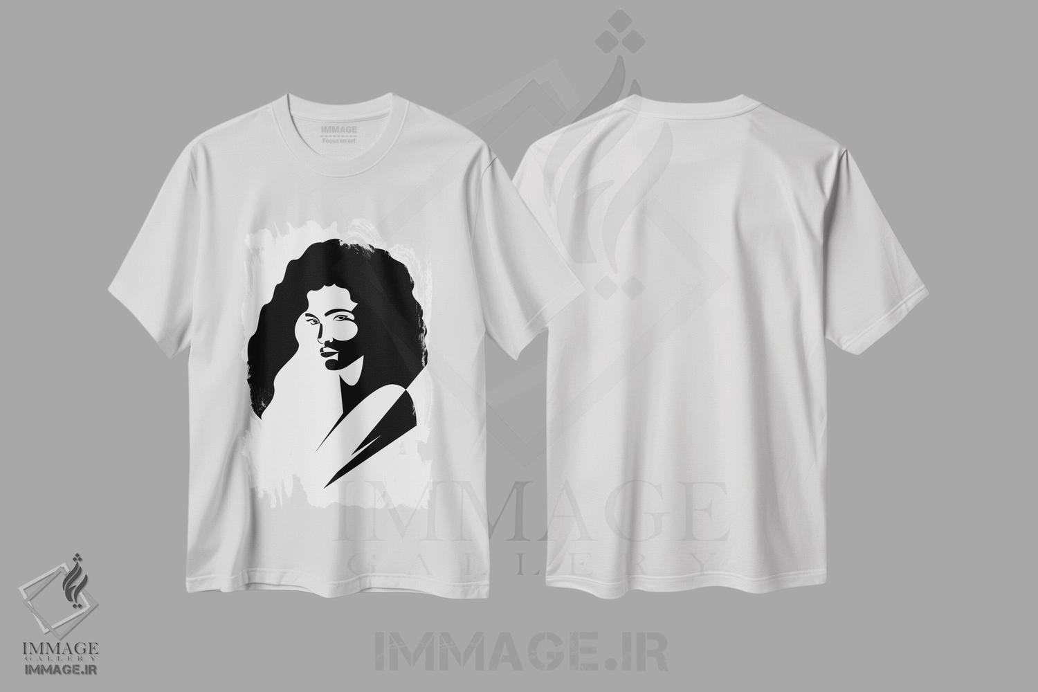 تیشرت طرح دار DT2، هنر تزئینی سیاه و سفید اثر ادیلوم | immage.ir