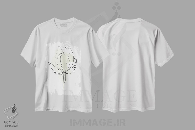 تیشرت طرح دار سوسن یک خطی، تزئینی اثر ادیلوم | immage.ir