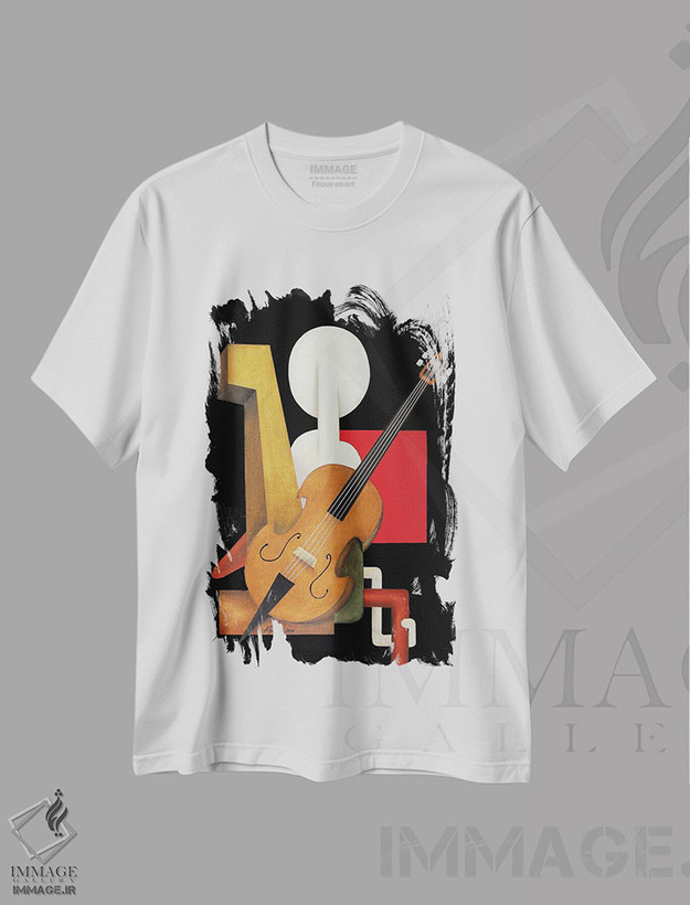 تیشرت طرح دار ویلن سل نواز، دکور معاصر اثر الکساندر تریفونوف | فروشگاه ایماژ