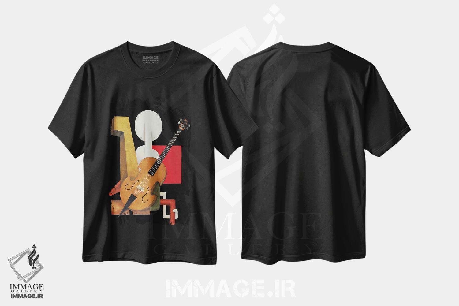 تیشرت طرح دار ویلن سل نواز، دکور معاصر اثر الکساندر تریفونوف | immage.ir