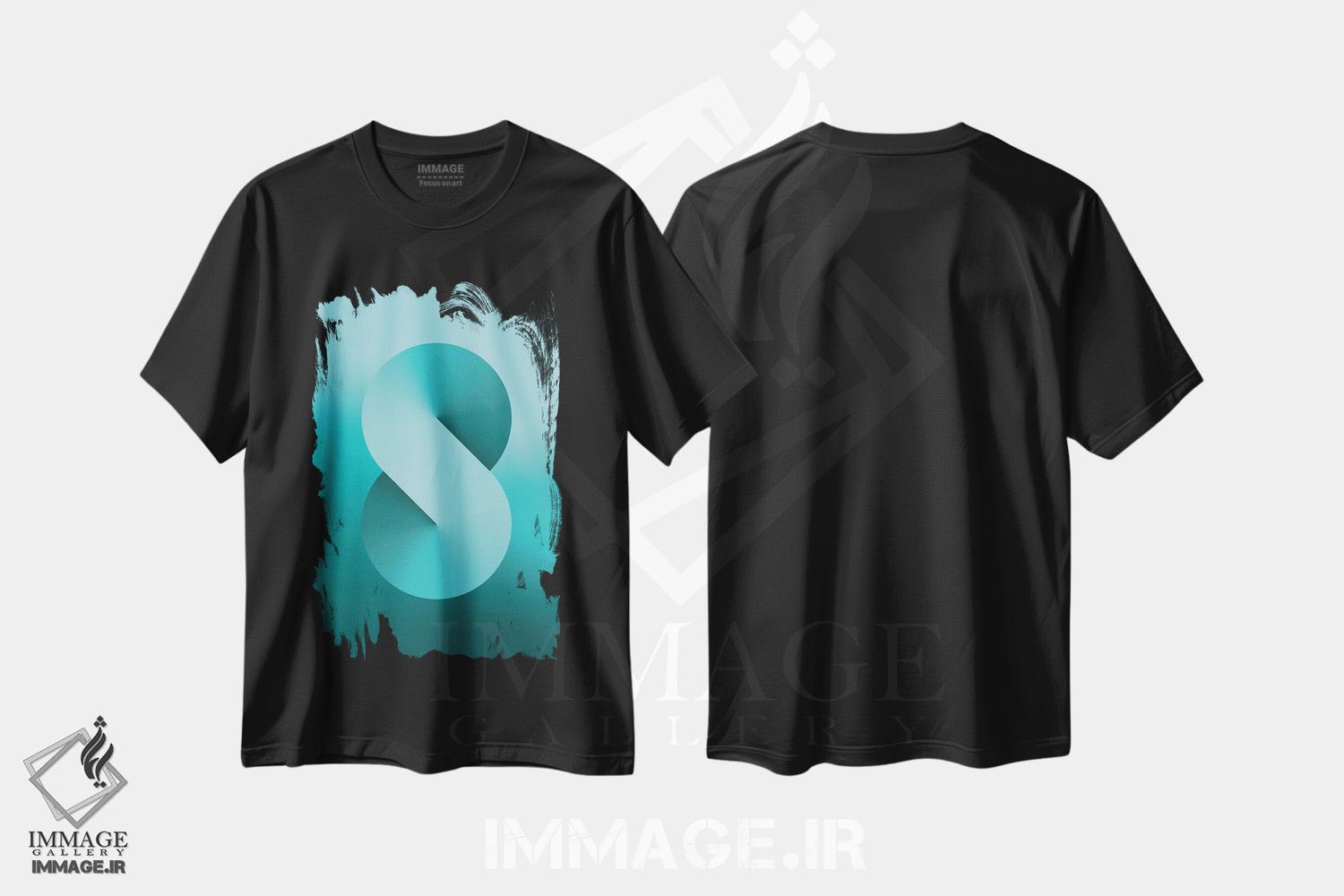 تیشرت طرح دار پس زمینهٔ گرادیان S شکل، هنر دیجیتال اثر آوی سیکس | فروشگاه ایماژ