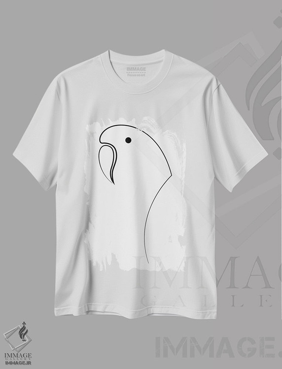 تیشرت طرح دار خط طوطی، هنر تزئینی سیاه و سفید اثر ادیلوم | فروشگاه ایماژ