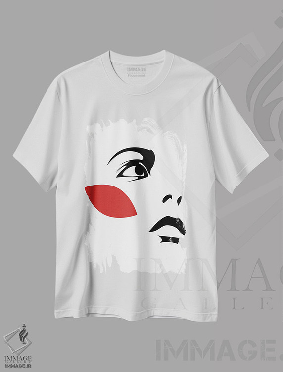 تیشرت طرح دار برگ های قرمز ۲، تزئینی اثر ادیلوم | فروشگاه ایماژ