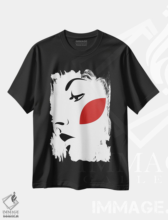 تیشرت طرح دار برگ های قرمز ۱، تزئینی اثر ادیلوم | فروشگاه ایماژ