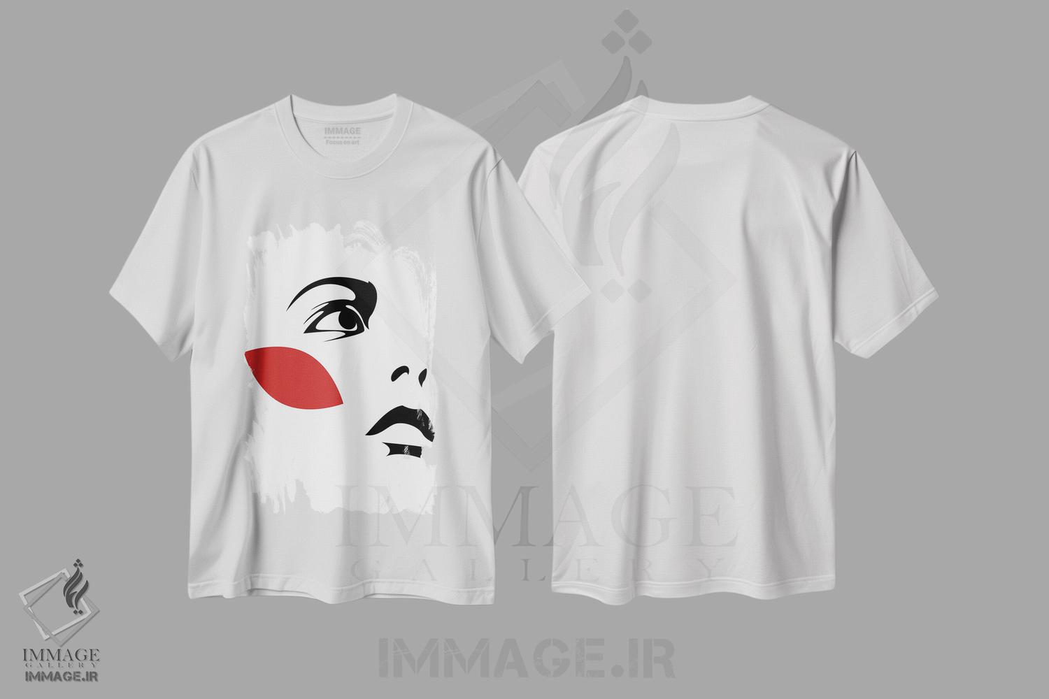 تیشرت طرح دار برگ های قرمز ۲، تزئینی اثر ادیلوم | فروشگاه ایماژ