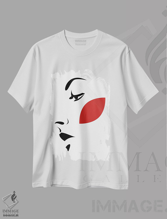 تیشرت طرح دار برگ های قرمز ۱، تزئینی اثر ادیلوم | immage.ir