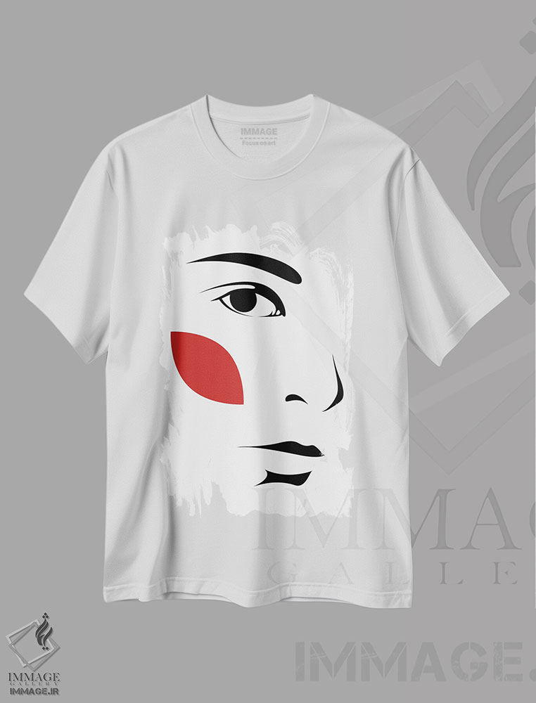 تیشرت طرح دار برگ های قرمز ۳، تزئینی اثر ادیلوم | immage.ir